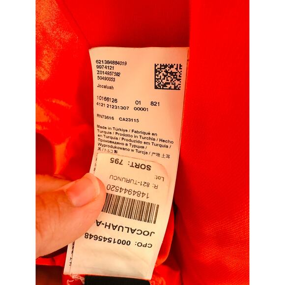 BOSS Burnt Orange Long Sleeve Tie Waist Oversized Blazer Jacket Size US 6 - Picture 10 of 14